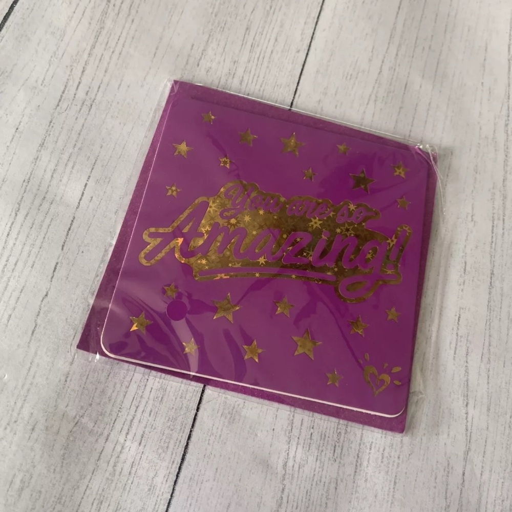 Purple Greeting Card with Gold Stars
